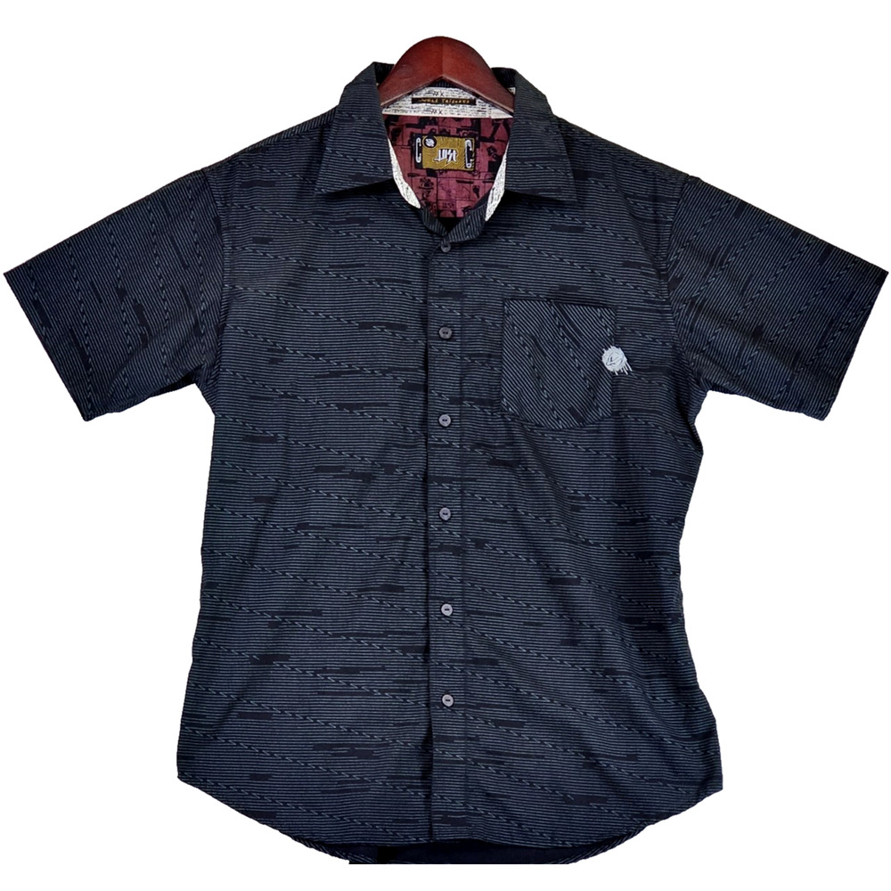 Lost Enterprises Vintage Men's Shirt Short Sleeve Black ButtonUp Skater Surf M